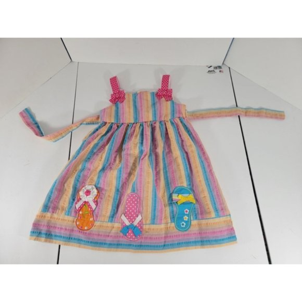 Emily Rose 3T Summer Dress Sleeveless Striped‎ Flip Flops